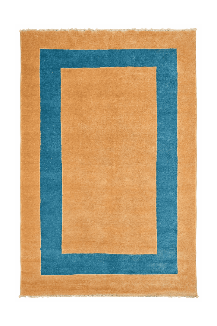 Peacock blue Afghan Gabbeh rug, 123×187cm, about 1.5 tatami