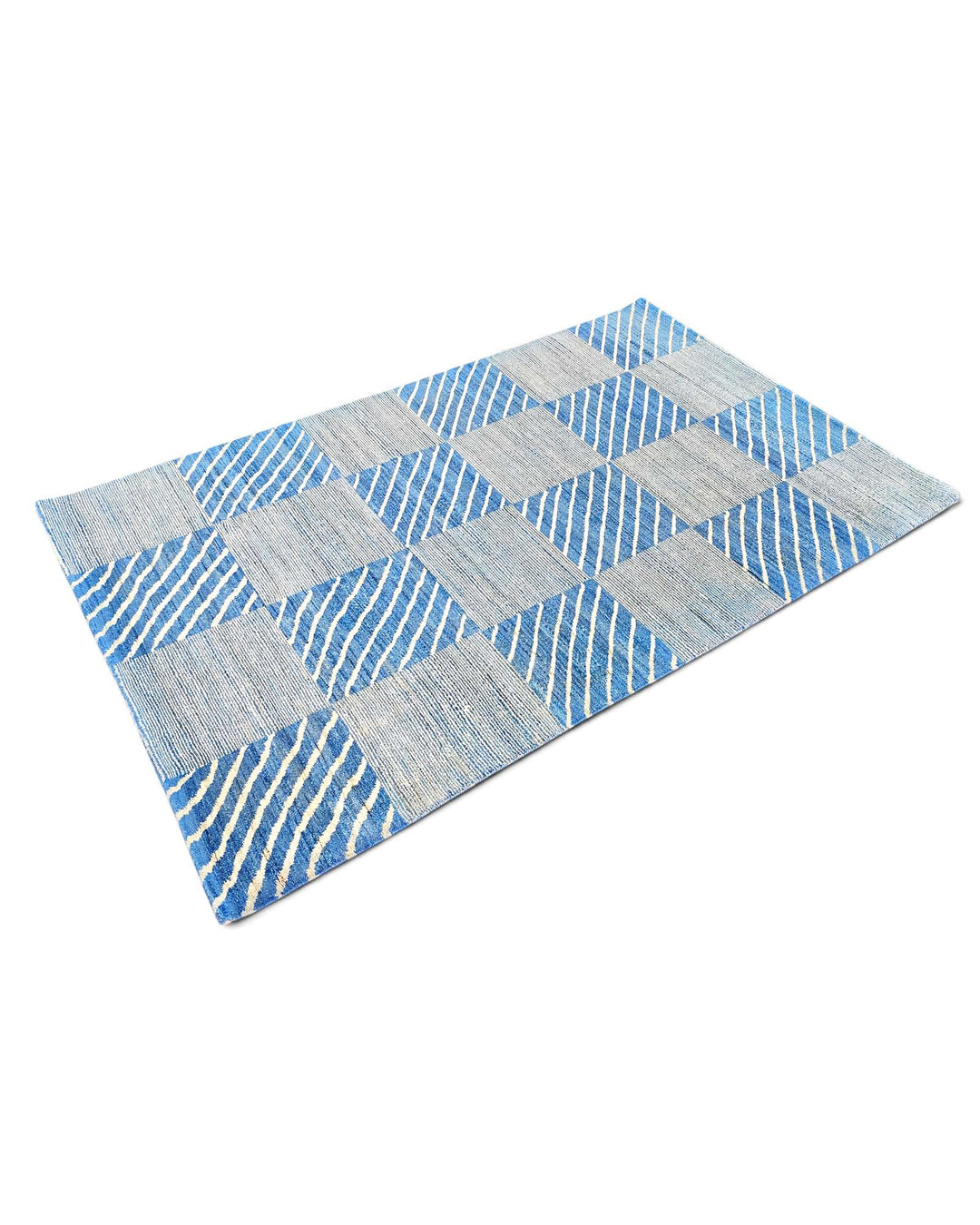 Blue cream Afghan Gabbeh rug, Afghanistan craftsmanship