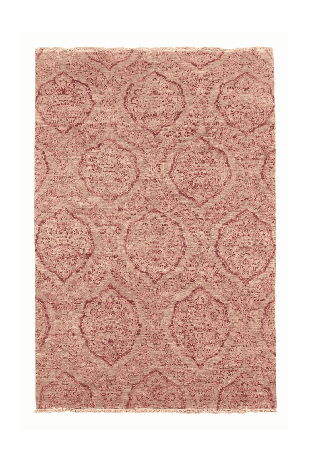Soft pink Afghan Gabbeh rug, 123×187cm, about 1.5 tatami