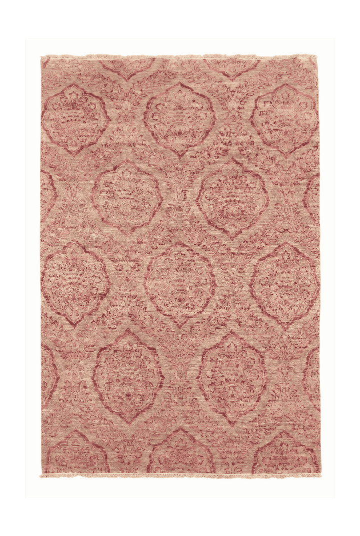 Soft pink Afghan Gabbeh rug, 123×187cm, about 1.5 tatami