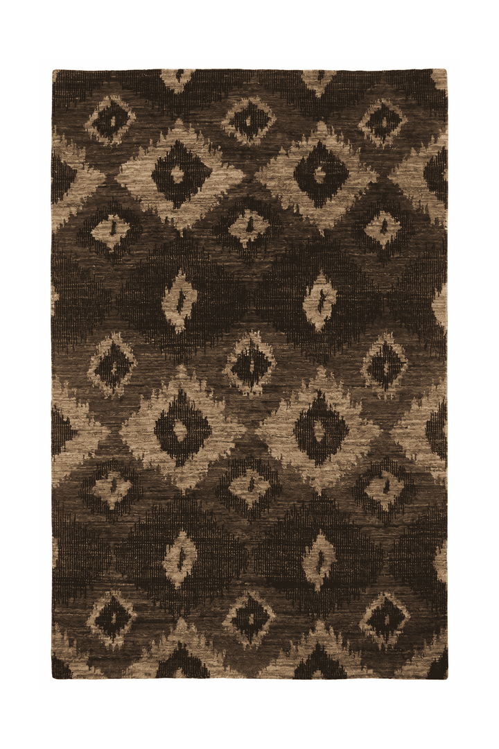 Bronze ikat Afghan Gabbeh rug, hand-knotted wool