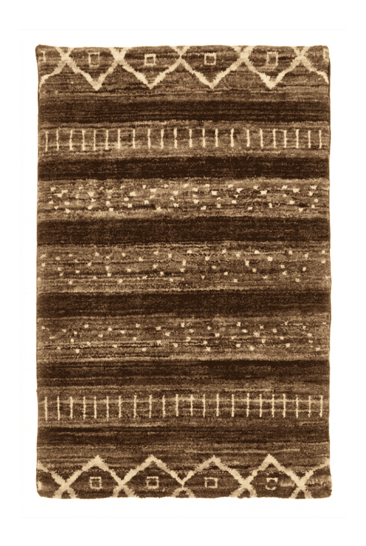 Brown tribal diamond Afghan Gabbeh rug, hand-knotted wool