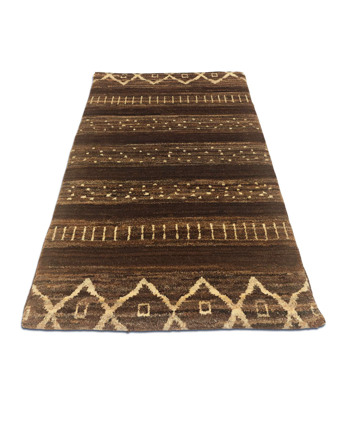 Brown Afghan Gabbeh rug, Afghanistan craftsmanship