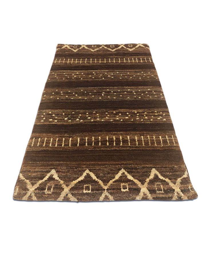 Brown Afghan Gabbeh rug, Afghanistan craftsmanship