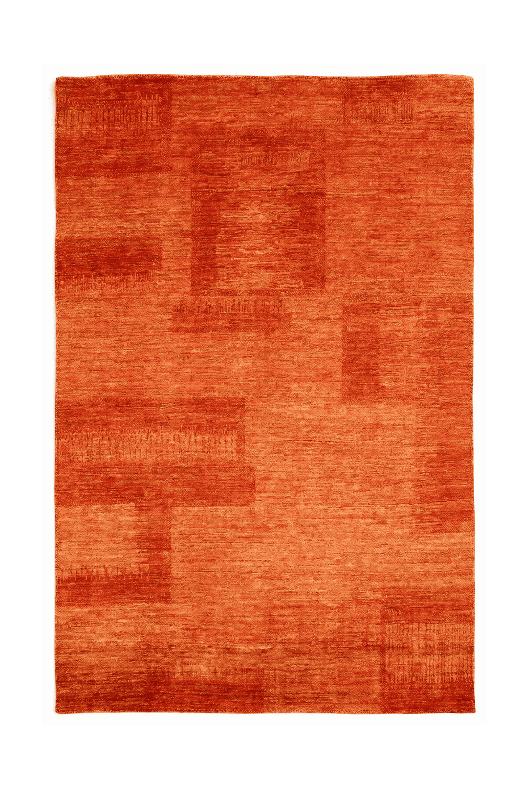 Terracotta Afghan Gabbeh rug, hand-knotted natural dye wool
