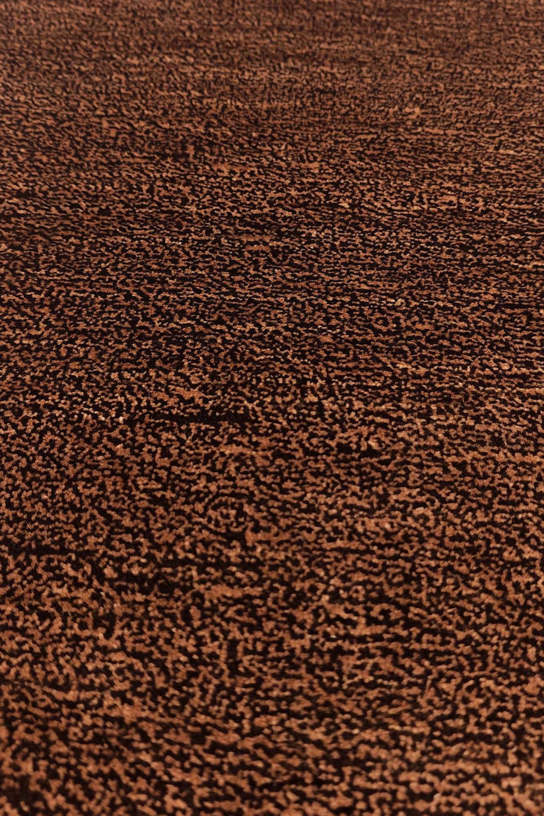 Border detail of chestnut brown hand-knotted Afghan Gabbeh rug