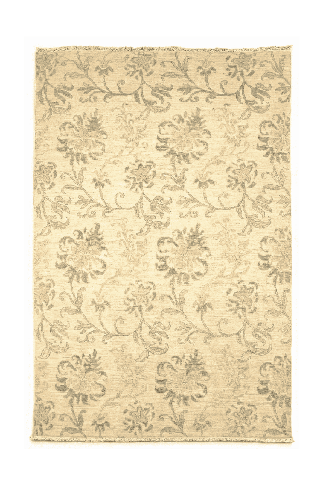 Willow green vine Afghan Gabbeh rug, hand-knotted wool