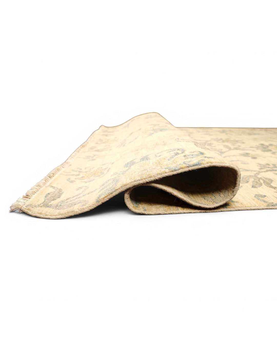 One-of-a-kind willow green vine Afghan Gabbeh rug