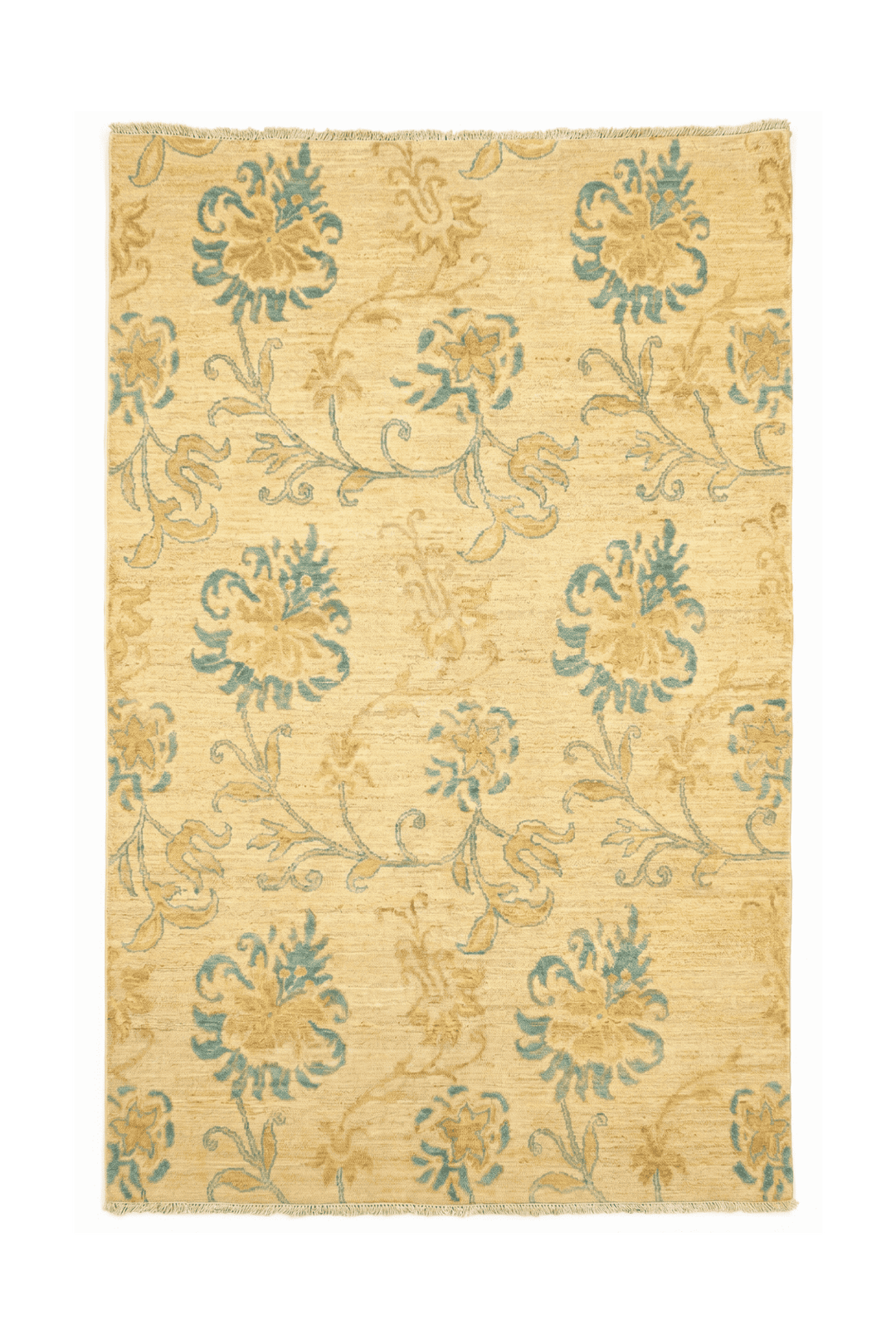 Antique green garden Afghan Gabbeh rug, hand-knotted wool