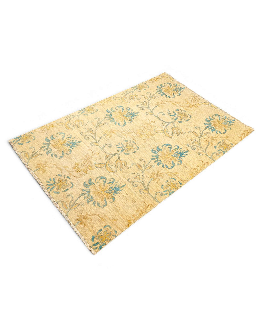 One-of-a-kind antique green garden Afghan Gabbeh rug