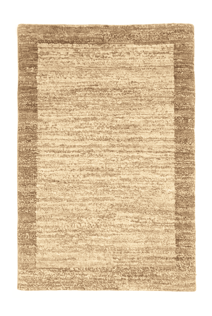 Cream and brown bordered Afghan Gabbeh rug, hand-knotted wool