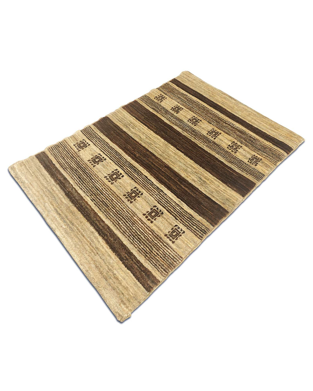 Cream brown Afghan Gabbeh rug, Afghanistan craftsmanship