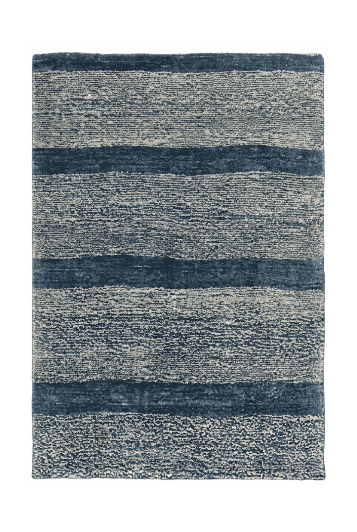 Denim blue stripe Afghan Gabbeh rug, hand-knotted wool