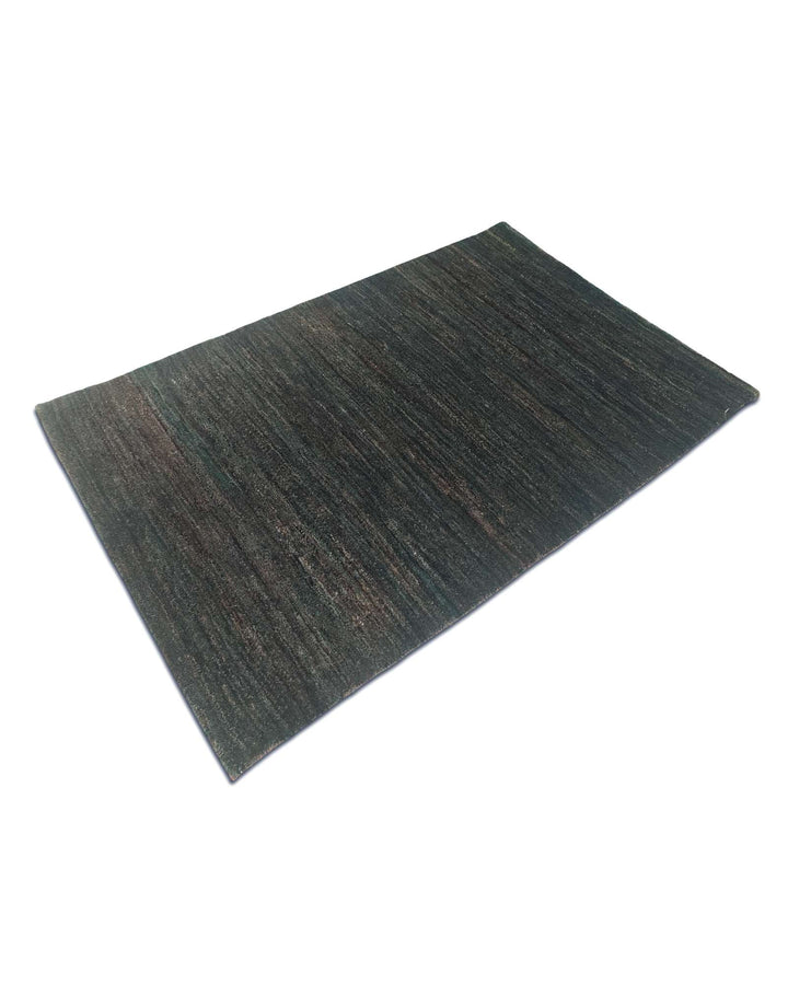 One-of-a-kind forest green Afghan Gabbeh rug, natural dye