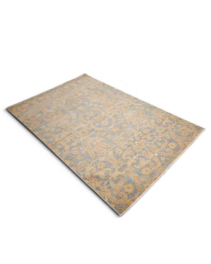 Grey gold Afghan Gabbeh rug, Afghanistan craftsmanship