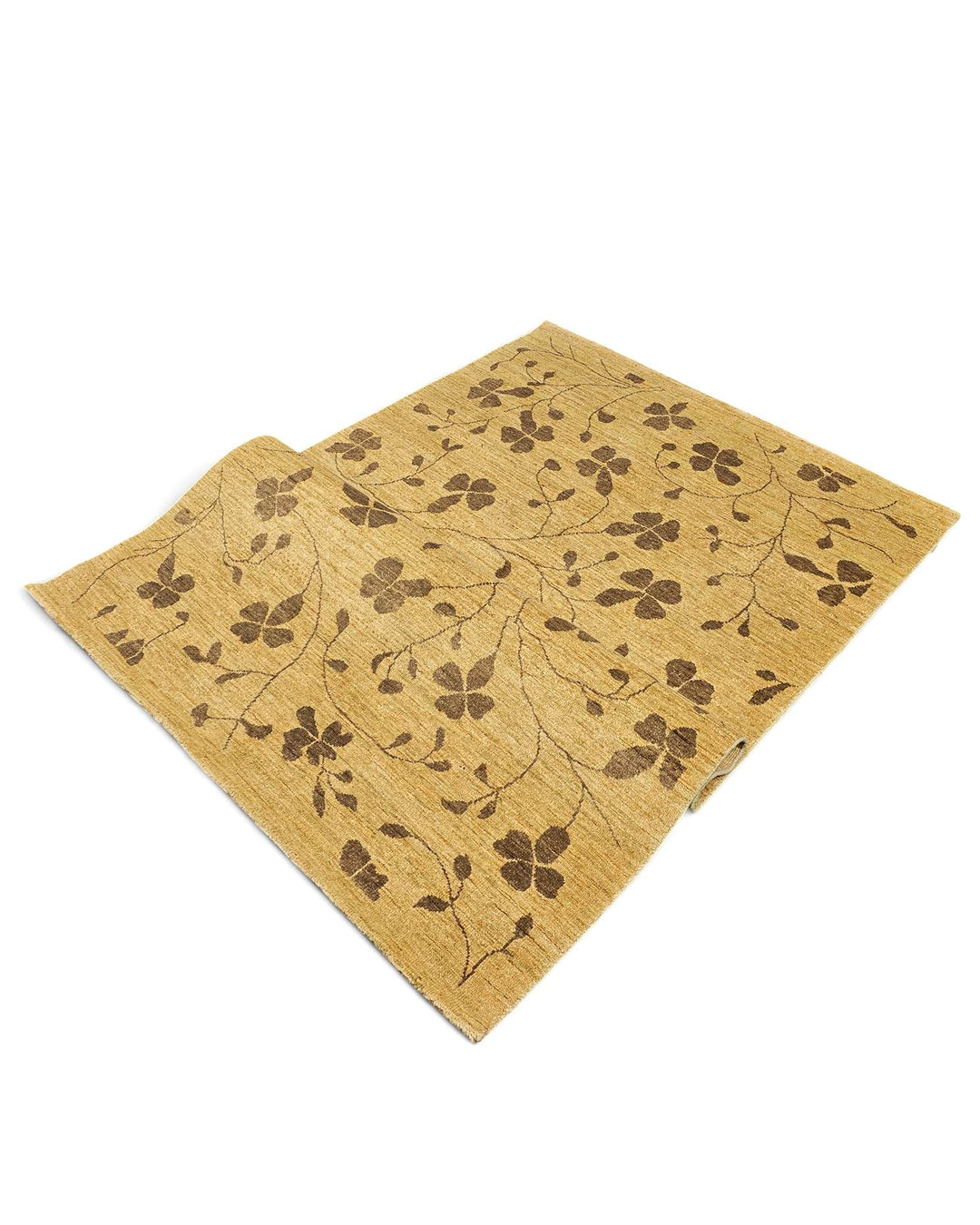 Hand-knotted Afghan Gabbeh rug with honey clover motifs