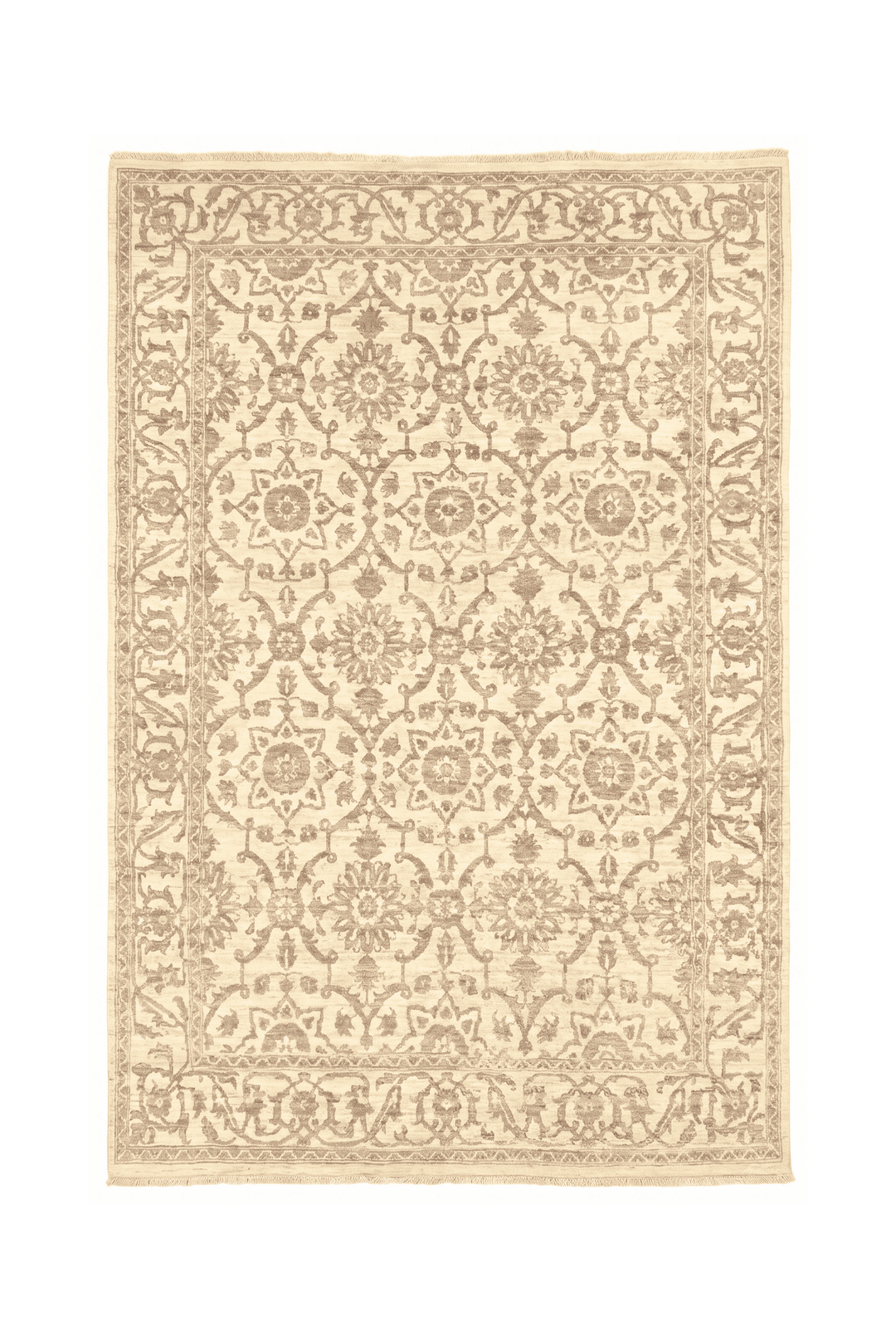 Ivory cream Afghan Gabbeh rug, 145×200cm, about 2 tatami