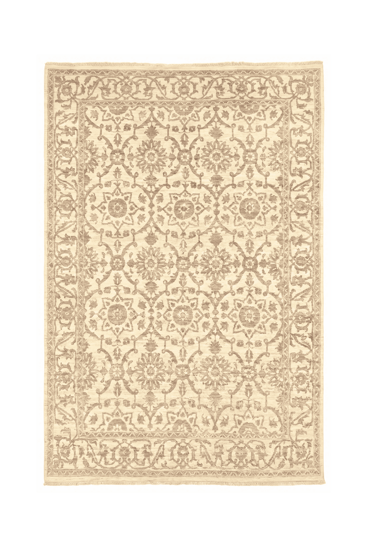 Ivory cream Afghan Gabbeh rug, 145×200cm, about 2 tatami