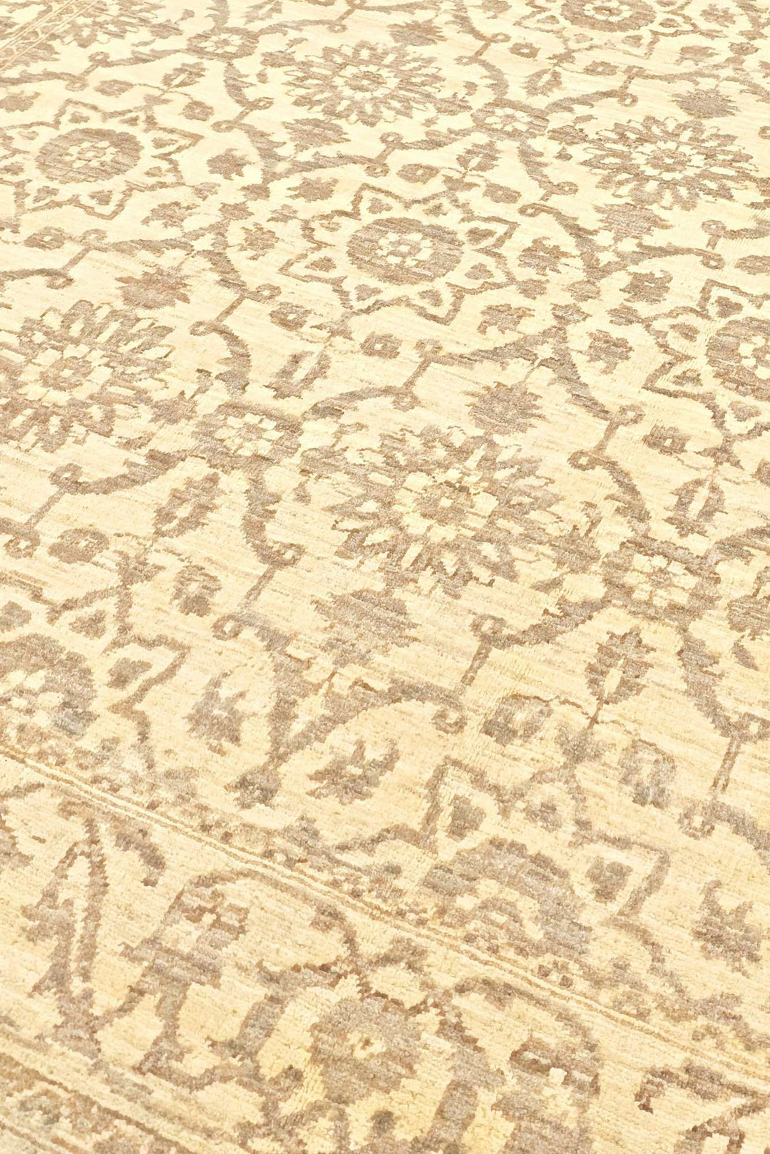 One-of-a-kind ivory Afghan Gabbeh rug, 2 tatami