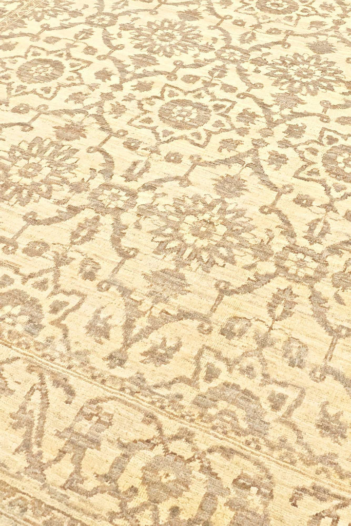 One-of-a-kind ivory Afghan Gabbeh rug, 2 tatami