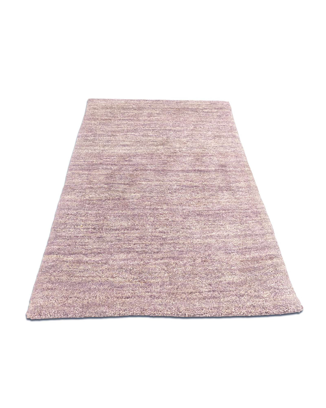 Border detail of lavender purple hand-knotted Afghan Gabbeh rug