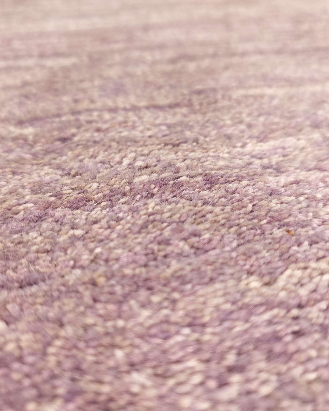 Hand-knotted wool pile of lavender purple Gabbeh rug