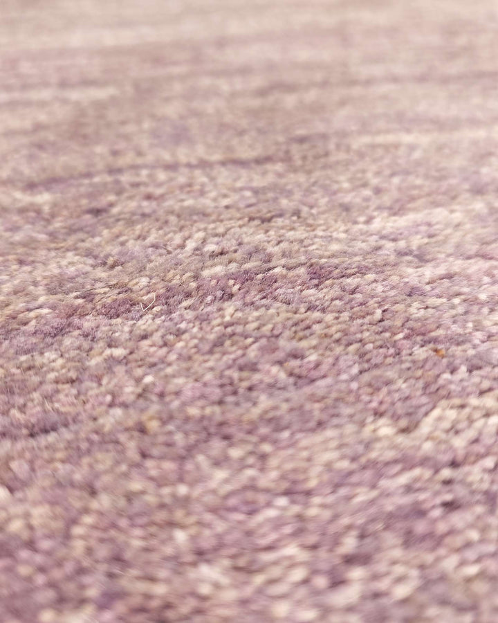 Hand-knotted wool pile of lavender purple Gabbeh rug