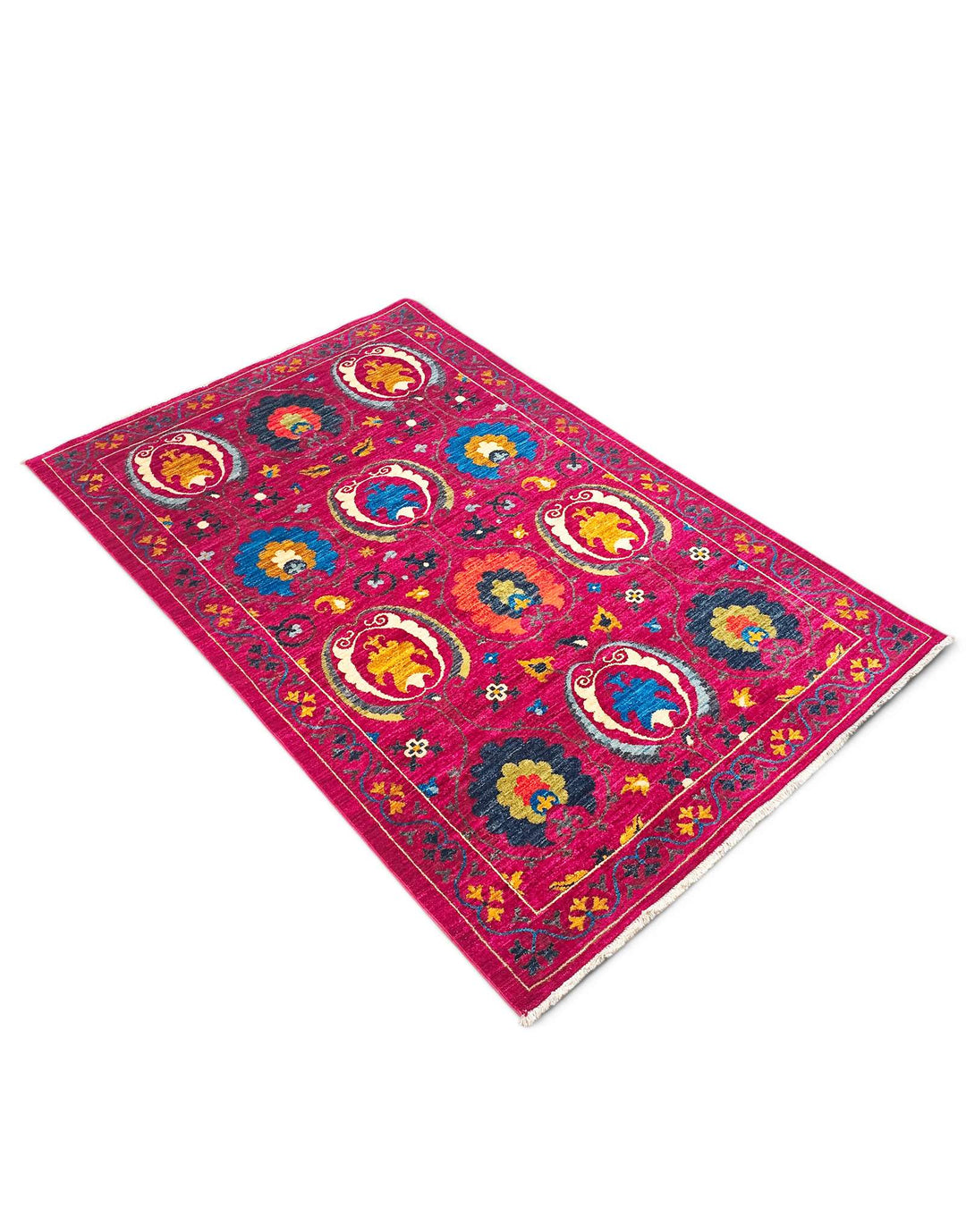 Magenta Afghan Gabbeh rug, Afghanistan craftsmanship