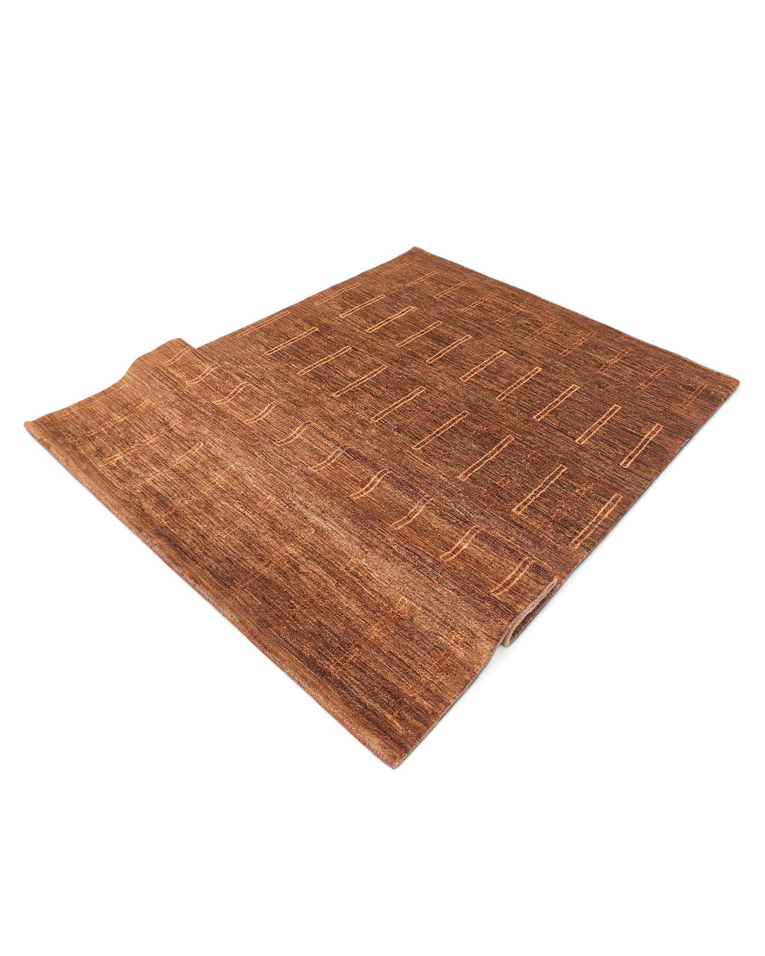 One-of-a-kind mahogany Afghan Gabbeh rug