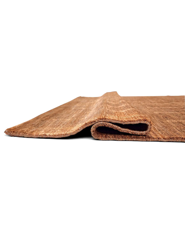 Hand-knotted Afghan Gabbeh rug in deep mahogany wool
