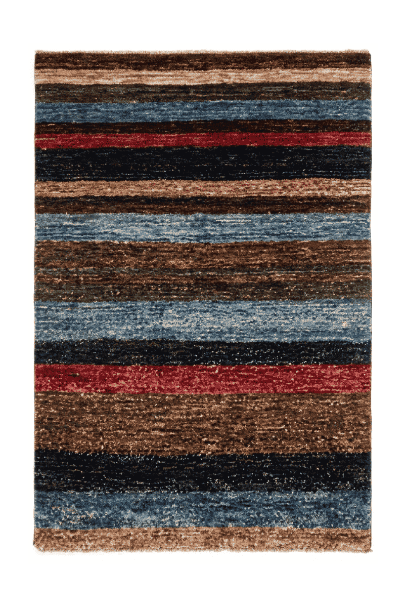 Multicolour stripe Afghan Gabbeh rug, hand-knotted wool