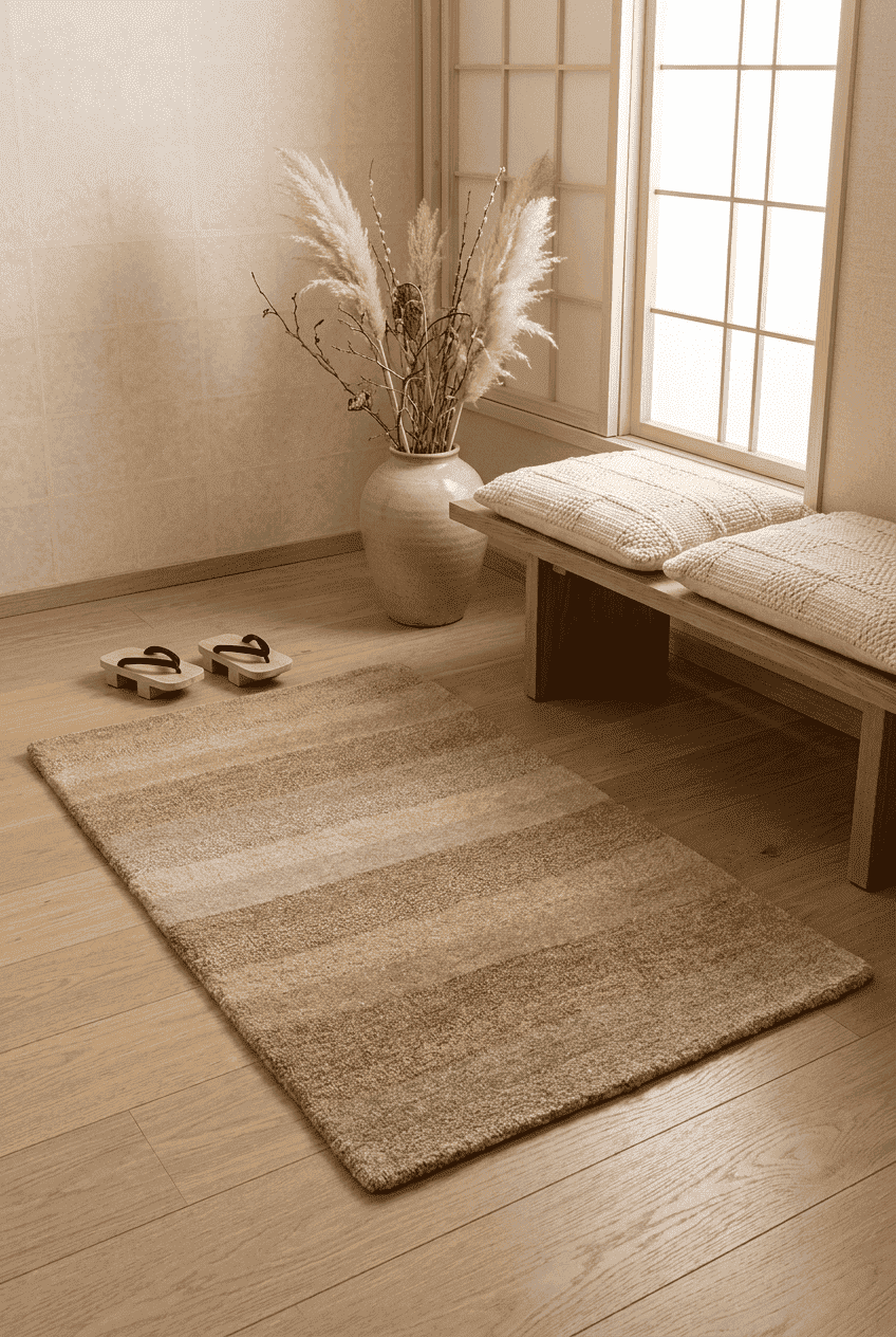 Pastel stripe design in multicolour on Afghan Gabbeh wool rug