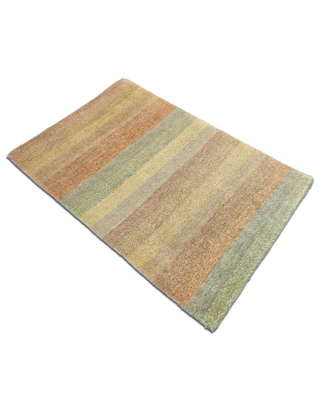 Hand-knotted wool pile of pastel multicolour Gabbeh rug