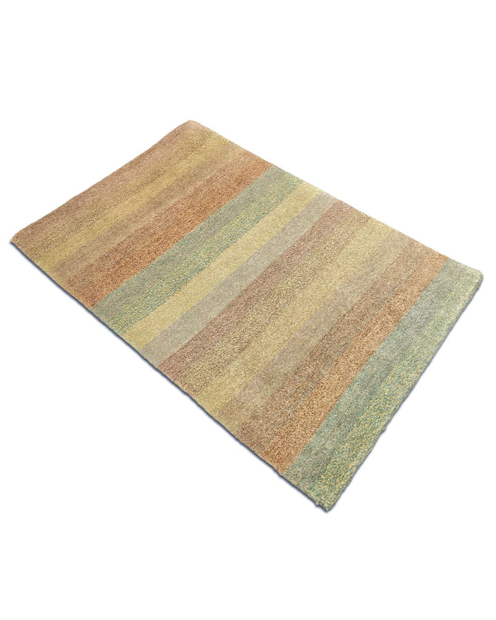 Hand-knotted wool pile of pastel multicolour Gabbeh rug