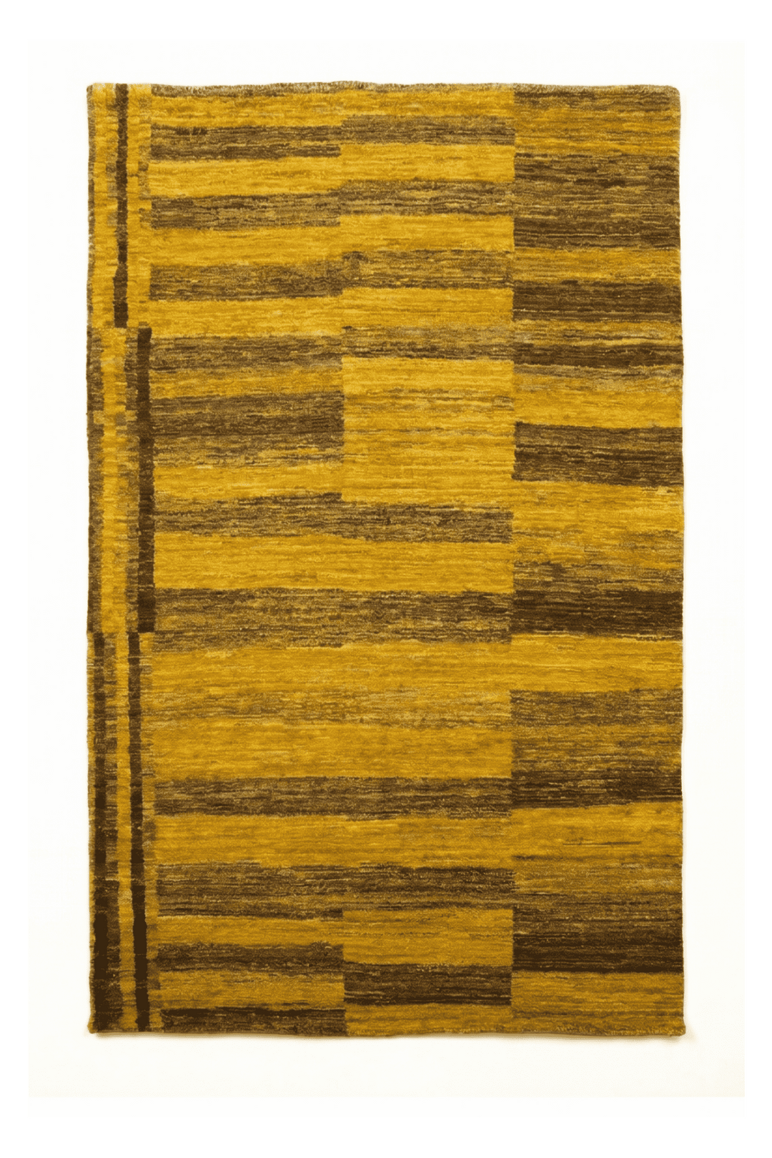 Mustard Afghan Gabbeh rug, hand-knotted natural dye wool