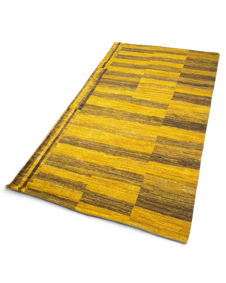 Mustard Afghan Gabbeh rug, Afghanistan craftsmanship