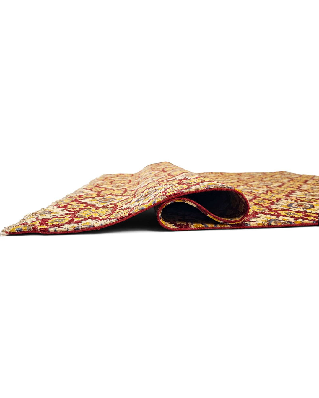 Fringe of garnet bloom Afghan Gabbeh hand-knotted rug