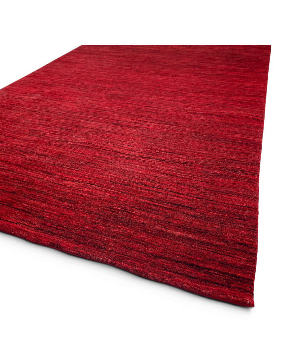 One-of-a-kind ruby red Afghan Gabbeh rug