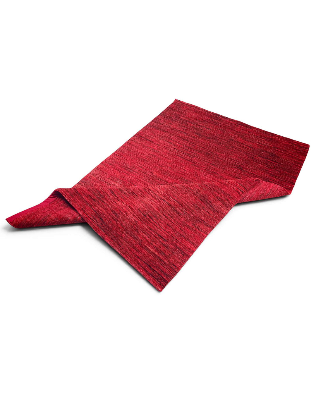 Hand-knotted Afghan Gabbeh rug in rich ruby red wool