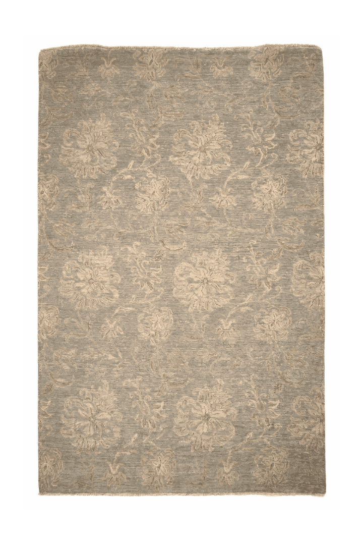 Celadon green blossom Afghan Gabbeh rug, hand-knotted wool