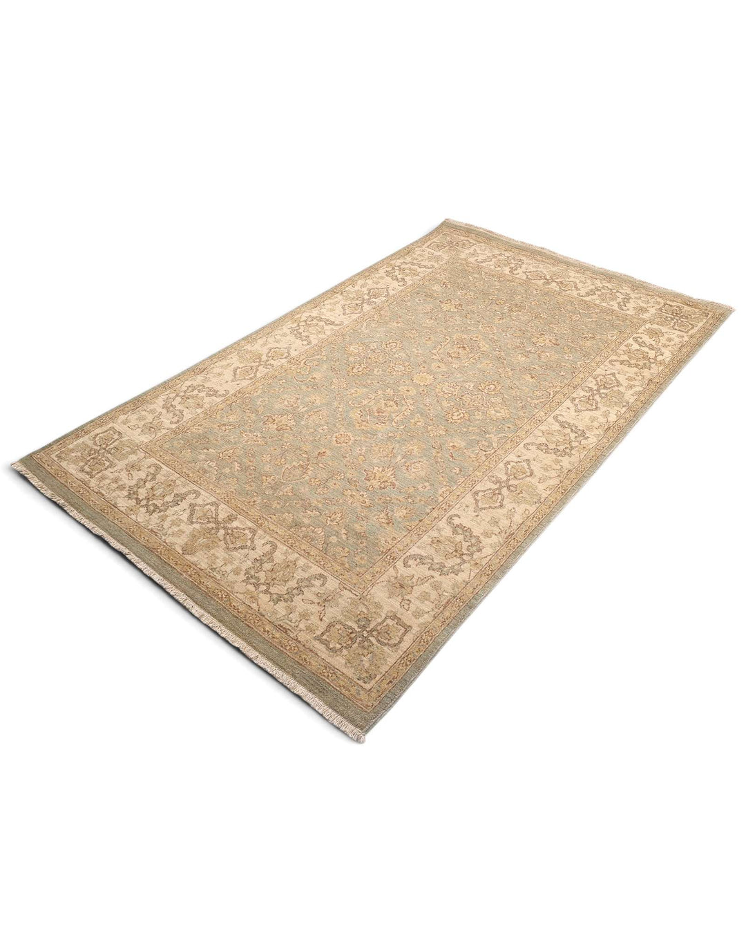Sage green Afghan Gabbeh rug, Afghanistan craftsmanship