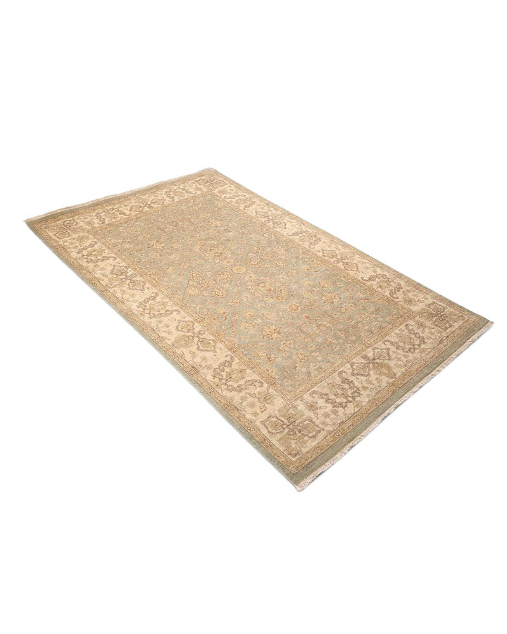 One-of-a-kind sage garden Afghan Gabbeh rug