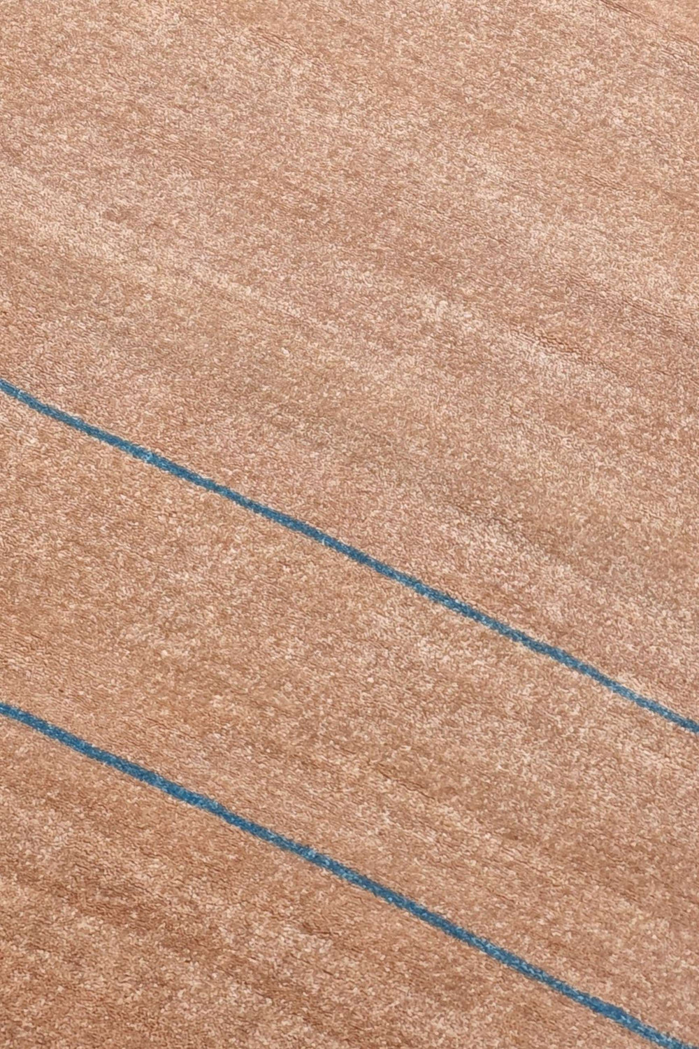 Stripe design in sand and slate blue on Afghan Gabbeh runner