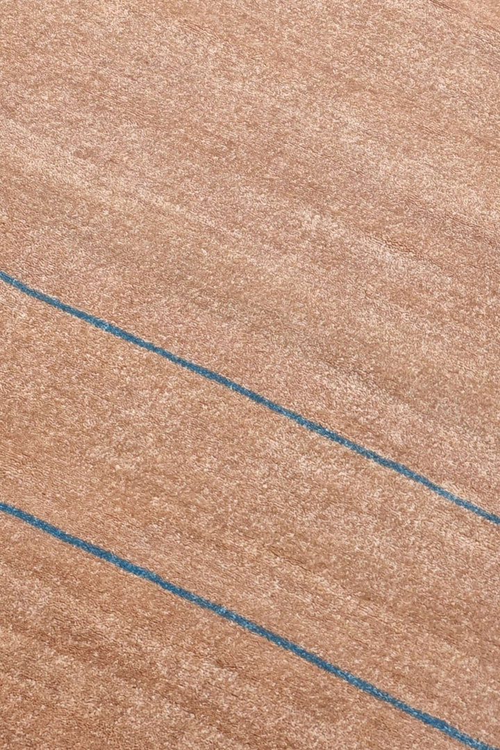 Stripe design in sand and slate blue on Afghan Gabbeh runner