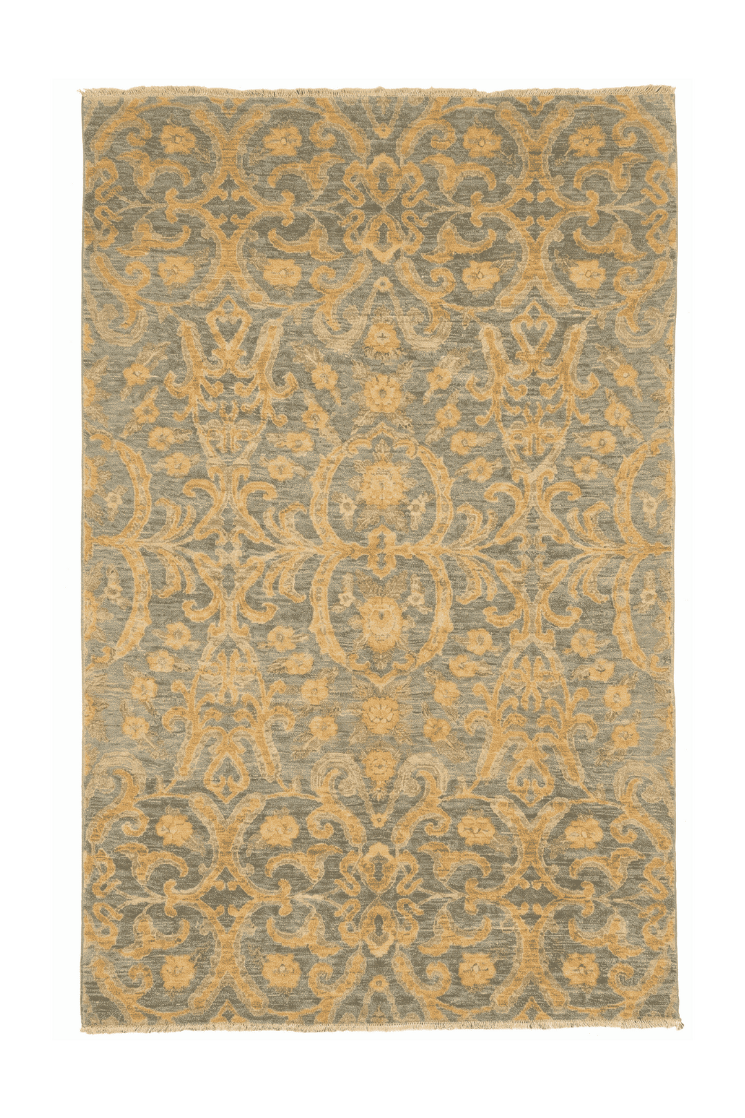 Antique gold Afghan Gabbeh rug, hand-knotted natural dye wool