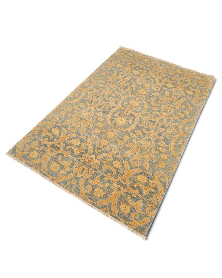 One-of-a-kind antique gold Afghan Gabbeh rug