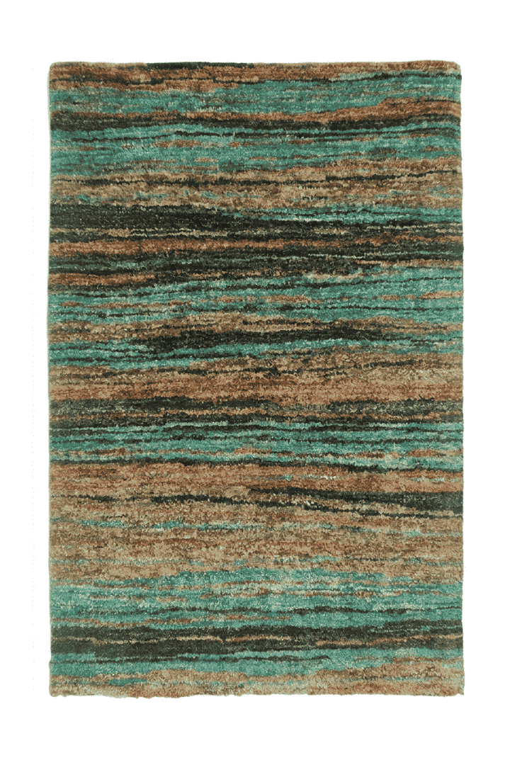 Turquoise and rust streak Afghan Gabbeh rug, hand-knotted wool
