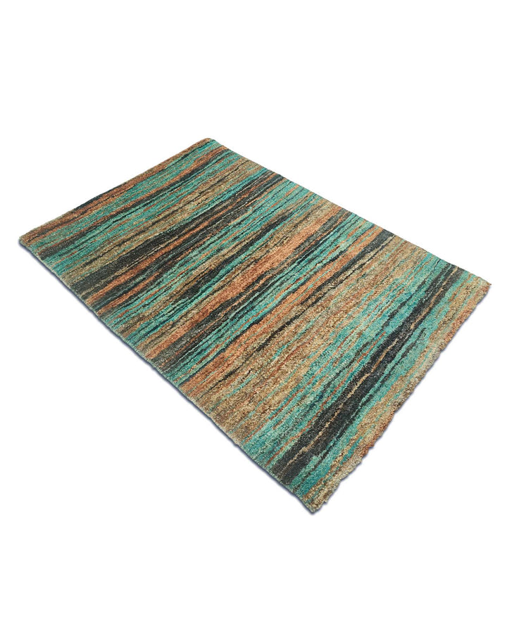 Turquoise Afghan Gabbeh rug, Afghanistan craftsmanship