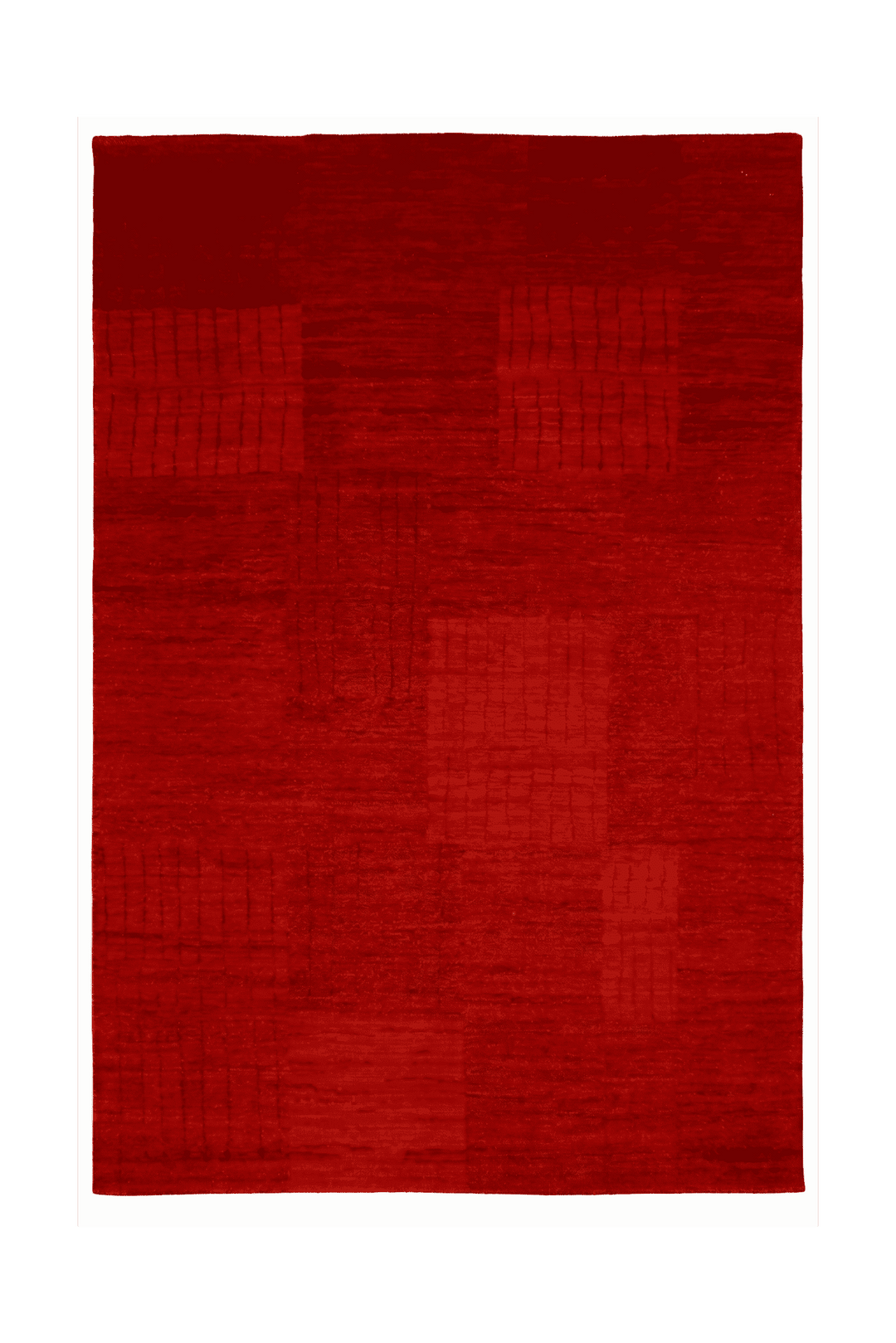 Vermilion red Afghan Gabbeh rug, hand-knotted natural dye wool