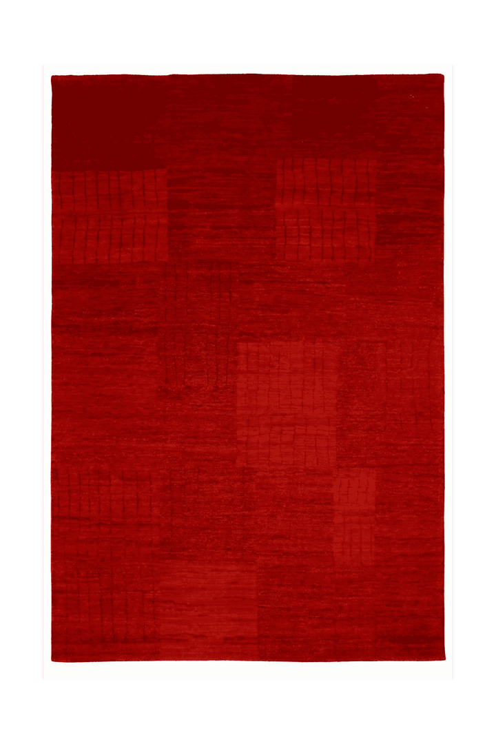 Vermilion red Afghan Gabbeh rug, hand-knotted wool
